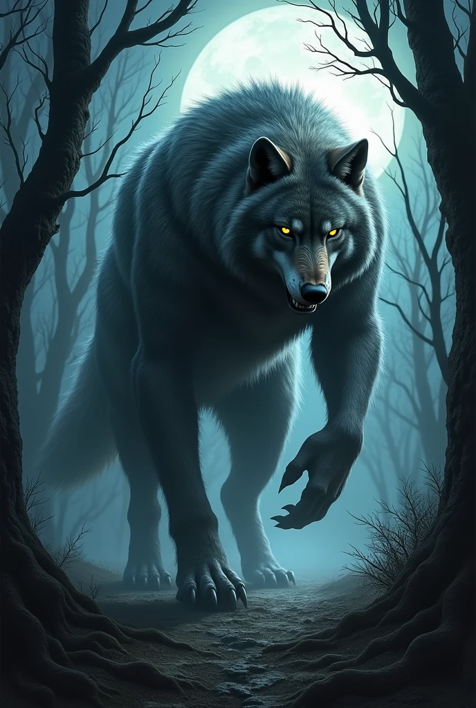 Huge and monstrous female werewolf