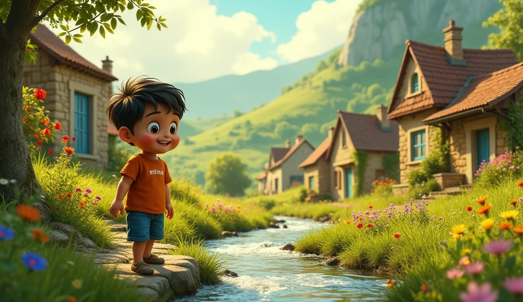 Once upon a time, in a small village, there lived a named Monu. Monu was very sweet and playful. He loved seeing new things every day.