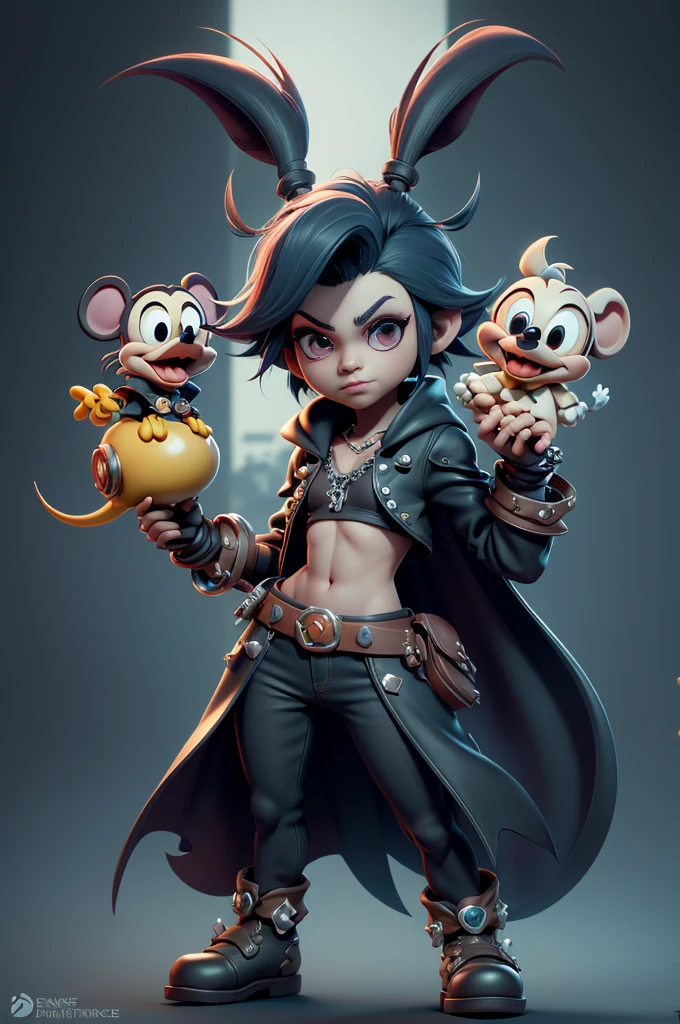 monstros estilos kingdom hearts, baseados em animais,3d style, shadown monster, demons, darkness monster, rayman legends, mickey mouse character style, girl and body, kingdom hearts, malhas leves e quentinhas, cores frias e alegres, portando espada magica, dark mouse in around, (raytrace), cores variadas