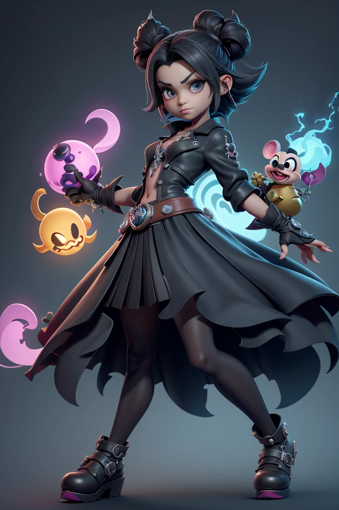 monstros estilos kingdom hearts, baseados em animais,3d style, shadown monster, demons, darkness monster, rayman legends, mickey mouse character style, girl and body, kingdom hearts, malhas leves e quentinhas, cores frias e alegres, portando espada magica, dark mouse in around, (raytrace), cores variadas