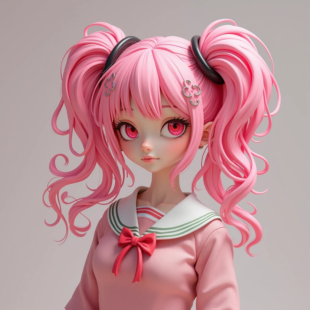 Nine-tailed pink hair deformed