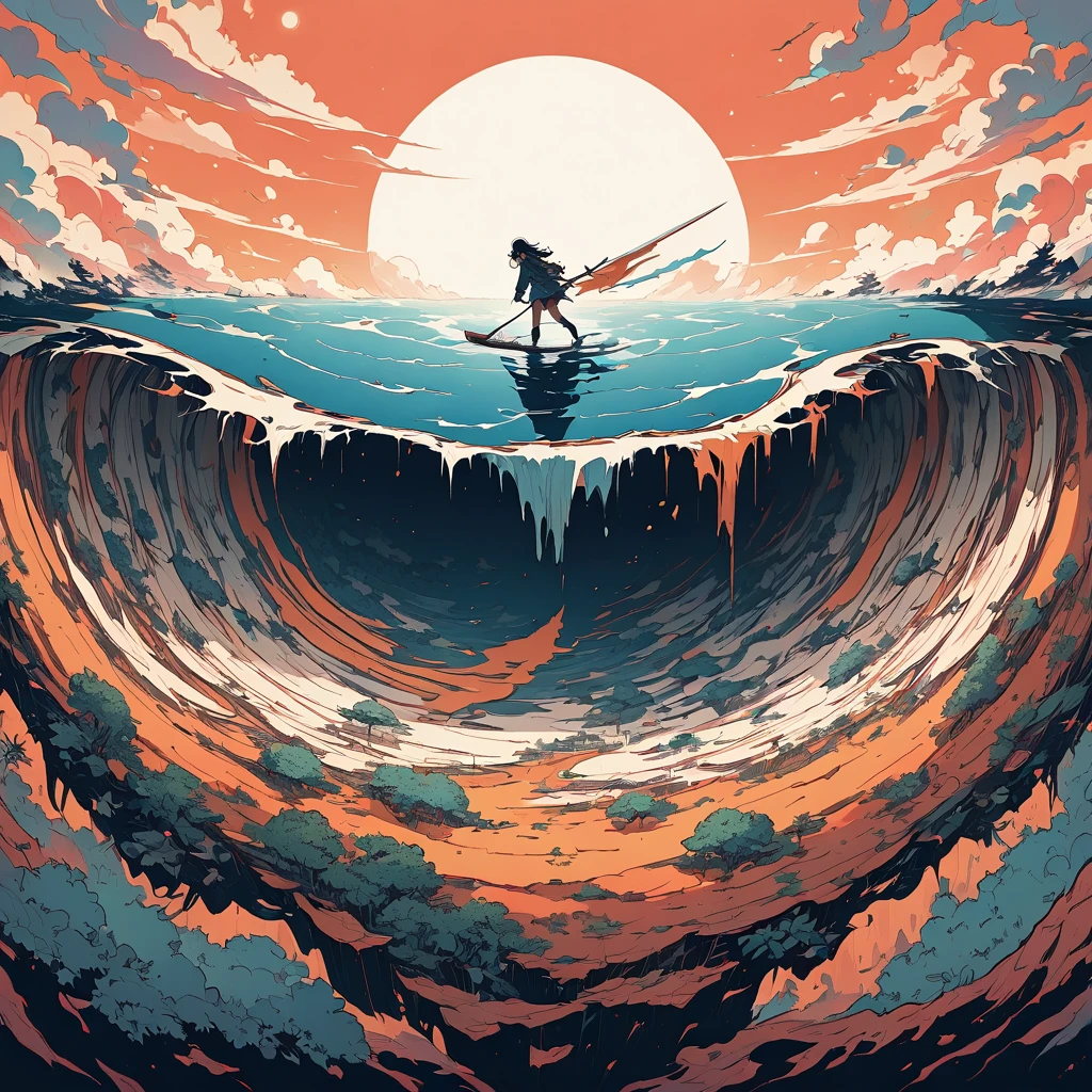 Cut the Earth vertically into slices,Illustration style