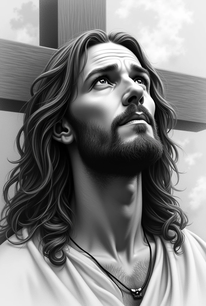 black and grey tattoo of Jesus before being crucified