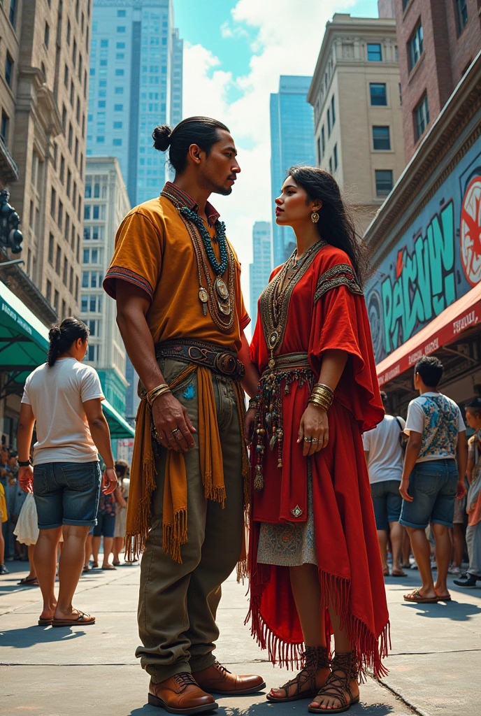 according to what Rita Segato proposes in her text "criticism of colonialism" Find an image that shows this binary tension of indigenous man/ woman from within our contemporary culture. 