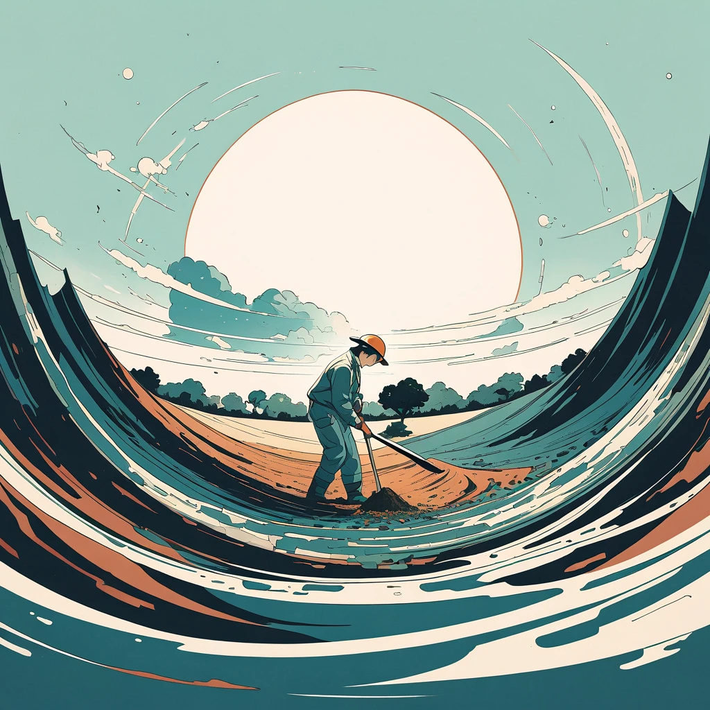 Slicing the Earth into thin pieces,Sampling the Earth,Illustration style