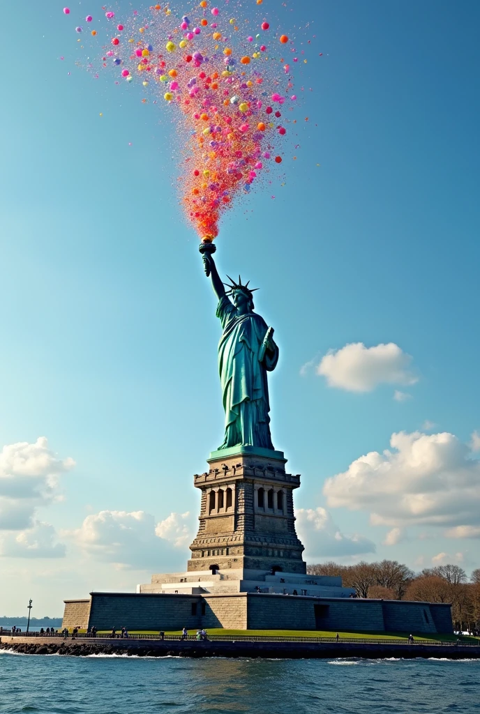Statue of liberty torch of fire in cadbury gems