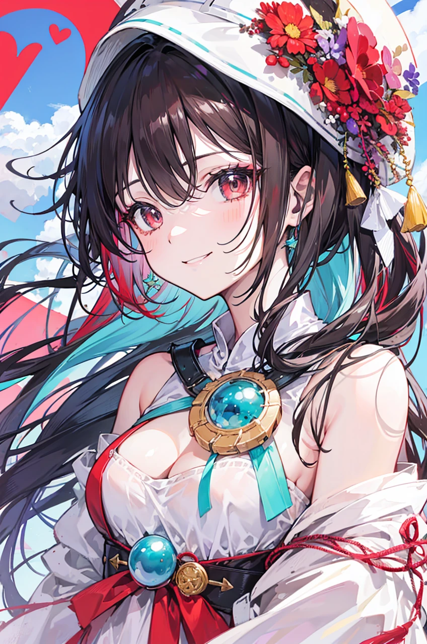Gah、smile、頭の上にredリボン、red透明、red