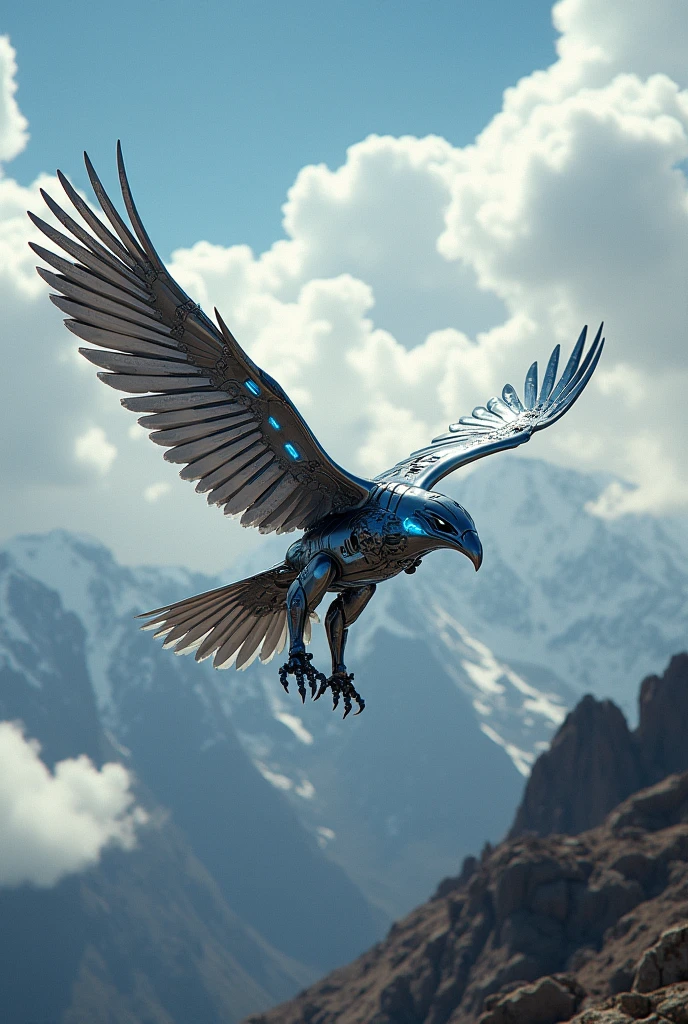 Combine to photo I will make a design for robot the eagle looking like a fighter jet