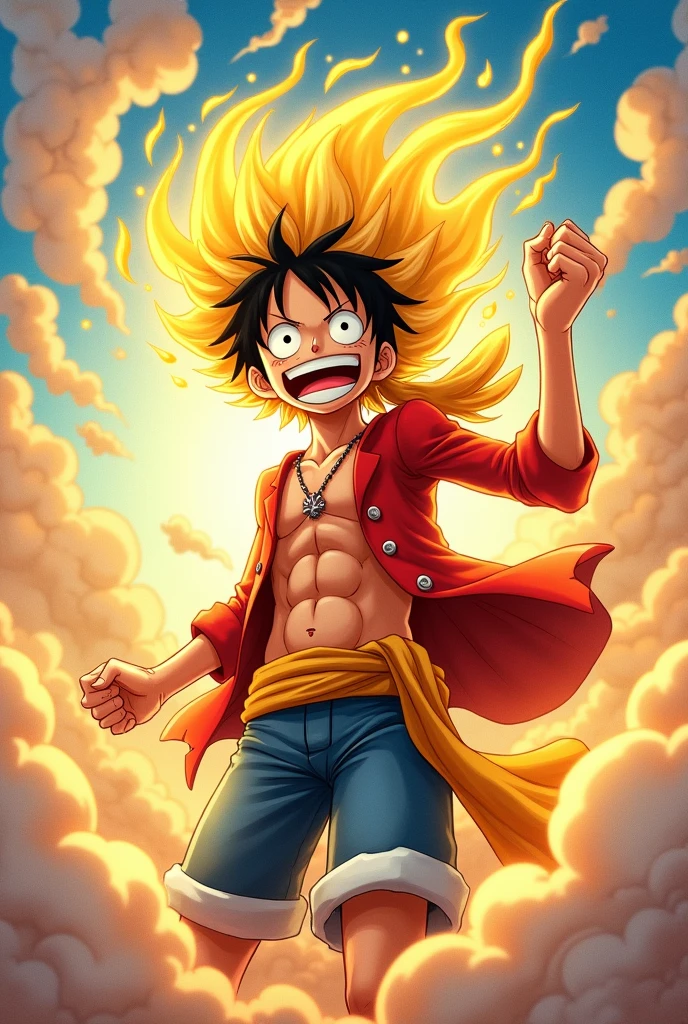 Create an image of Luffy in Nika form