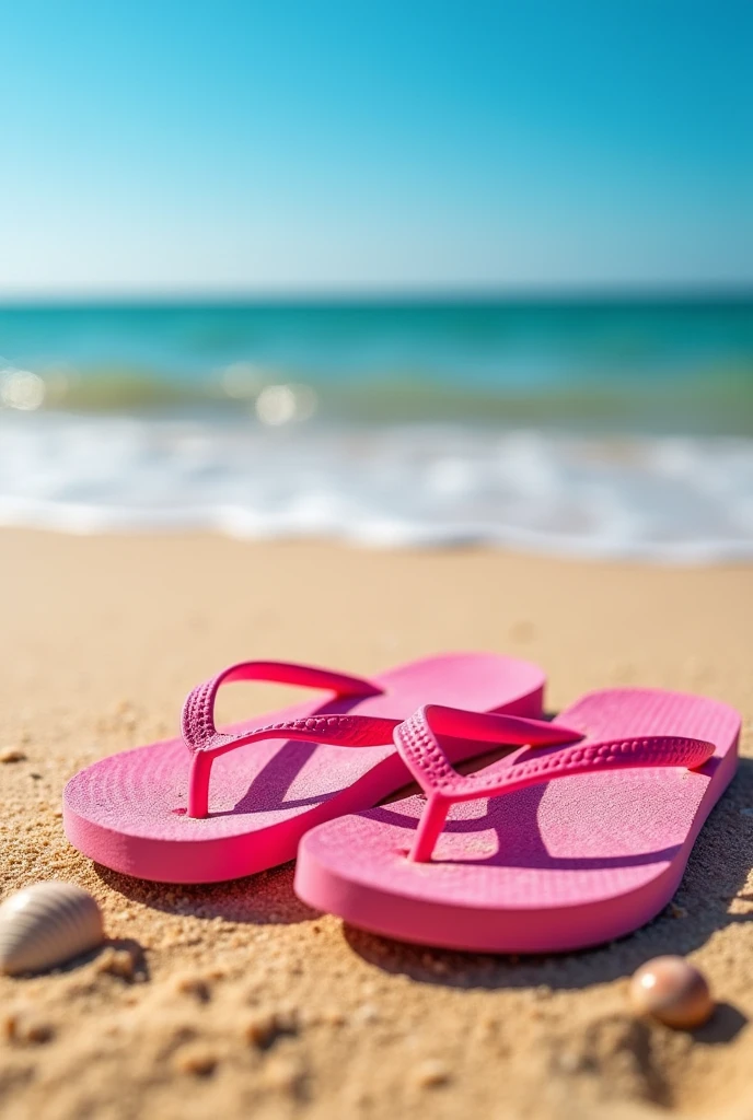 pink flip flops with sweat imprints