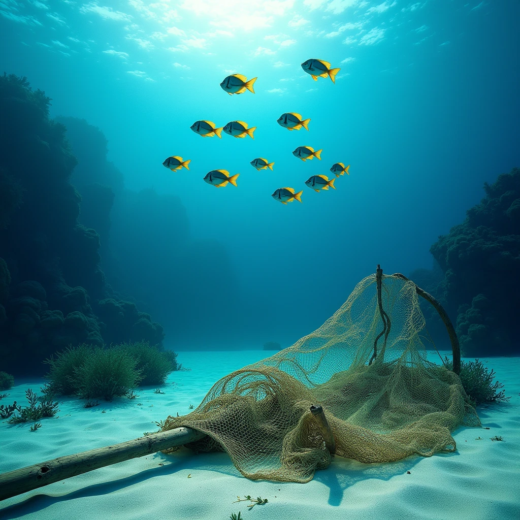 fish,Net broken