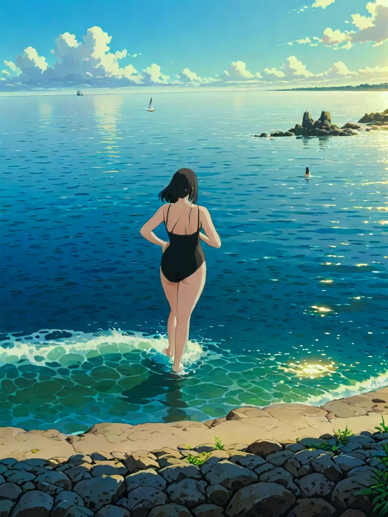 Estilo de arte Family Guy, fotorrealista, Cartoon, animation, ultra-realistic,....3d, art-station, CGSetnação, 8k, fotografia premiada de uma mulher bonita posando sexy, standing on her feet, Abrindo bem as pernas, bumbum grande, cintura fina, coxas grossas,) with 4 dwarf women behind her, (cabelos multicoloridos:1.2), cheeckbones, rosto detalhado, tom de pele escuro, africano, Curvy, (sem roupas em:1.5), Double eyelidm, (mama gigantesca:1.5)