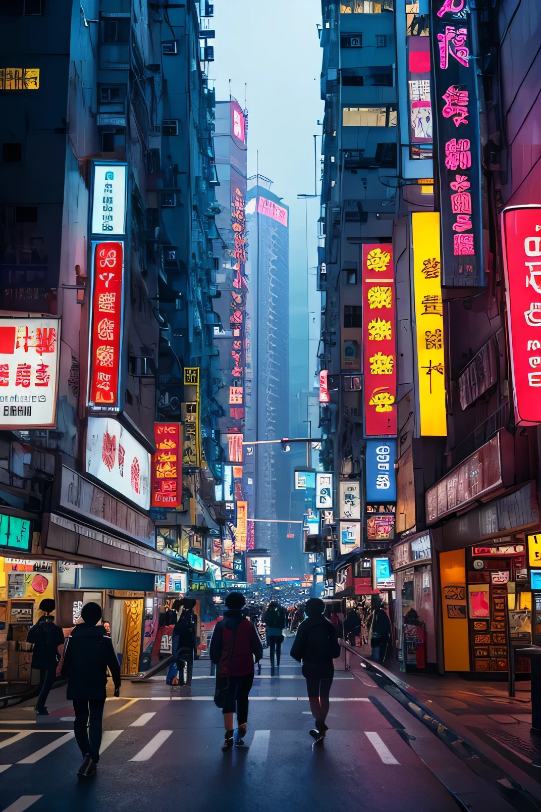 Hong Kong　cyberpunk　pixel art