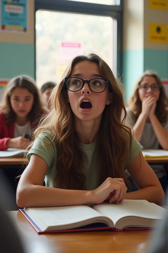 A high school girl farting