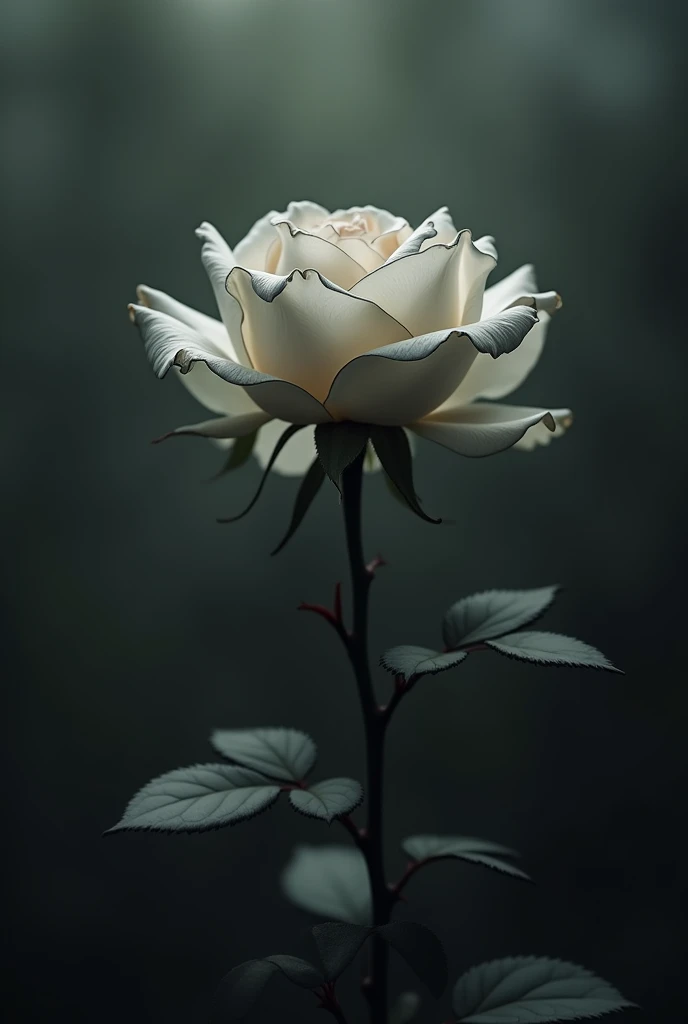Black and white rose are in frame and there petals are falling ot should be dramatic and more attractive
