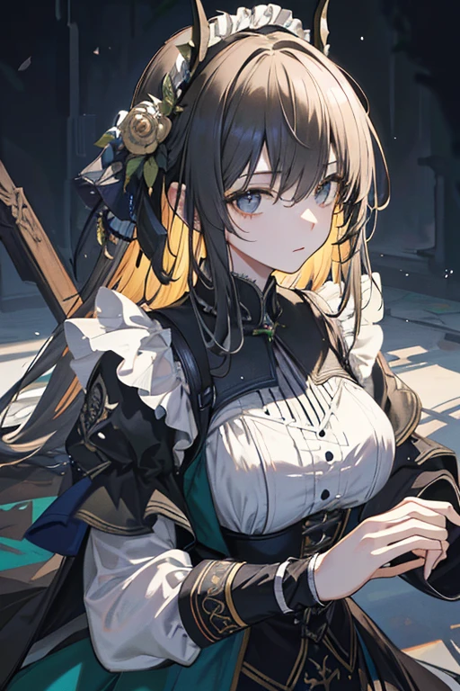 masterpiece: 1.7, highest quality、(Very detailed CG、Super detailed、best shadow:1.3)、solo、Painterly、Sketch、 Texture、ultra high resolution、highly detailed face、Highly detailed eyelat colors、limited pallete、high contrast、real、best lighting、Graceful、leprechaun、Beautiful woman、Black Knight、There&#39;s a blue rose in my left eye、skull mask on head、Wearing armor、green eye rack、Light blue hair、Short hair、Smile a little、white:1.5