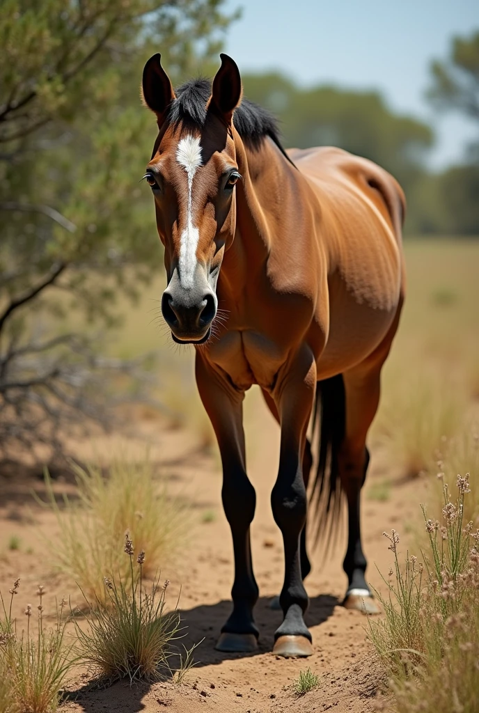 Hungry horse looking weak