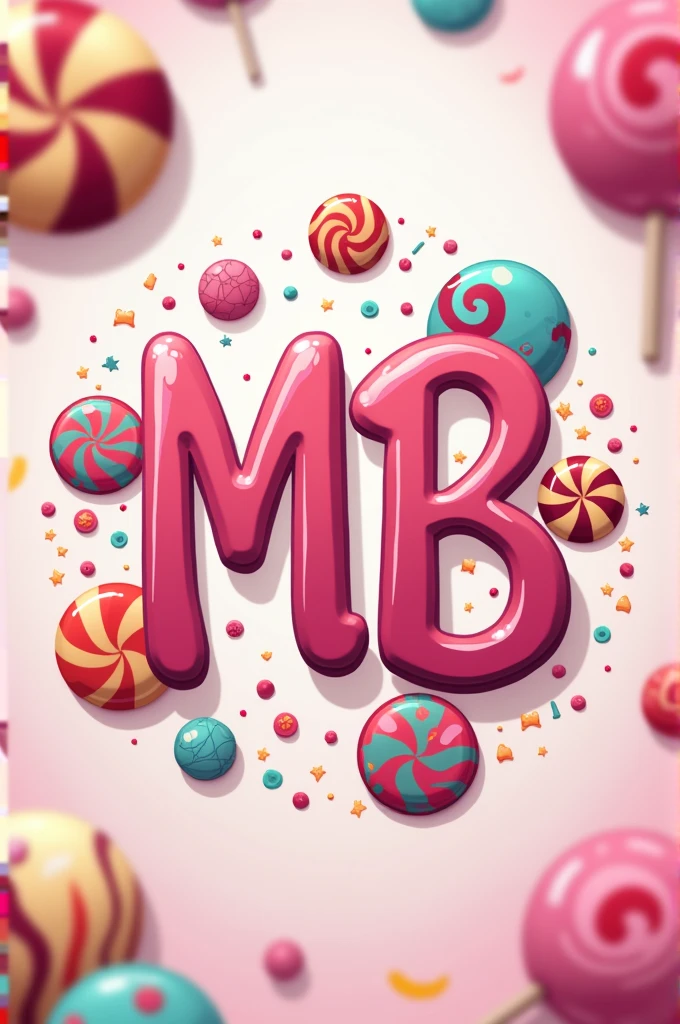 Generate a candy store logo with the initials MB