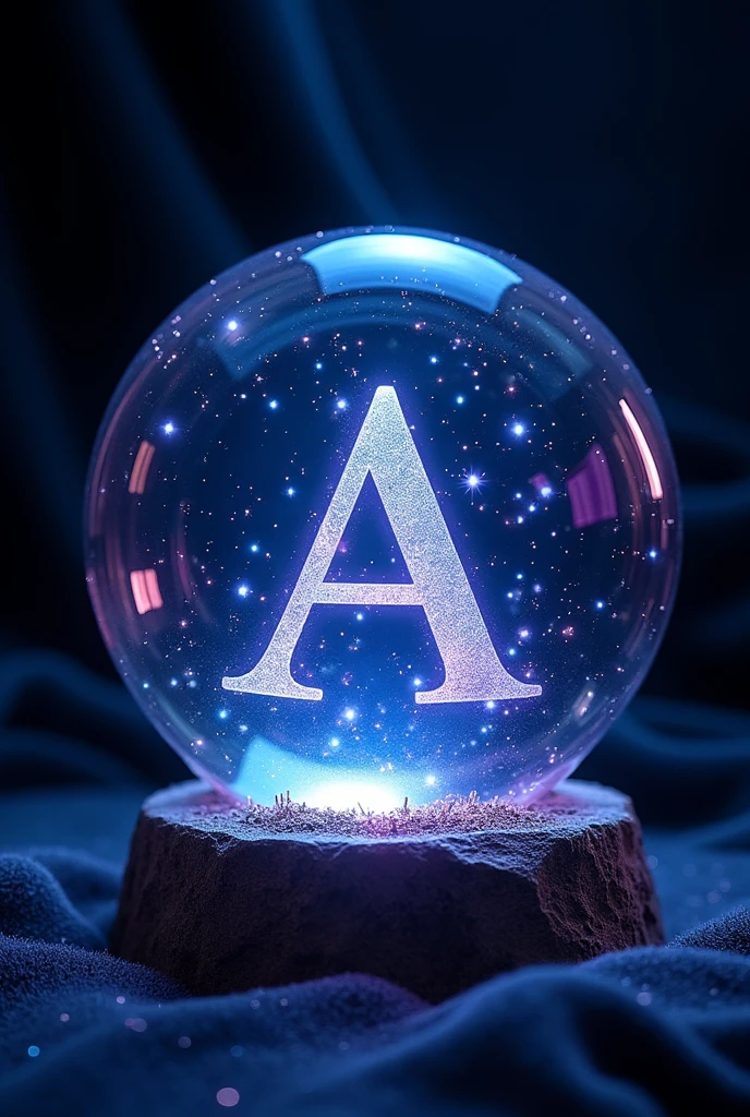 Create a logo using a crystal ball, and the letter A inside the ball