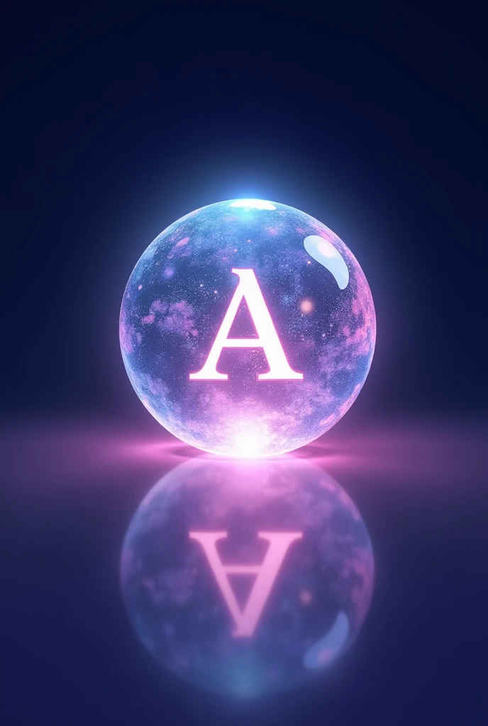 Create a logo using a crystal ball, put the letter A inside the ball, improve this 