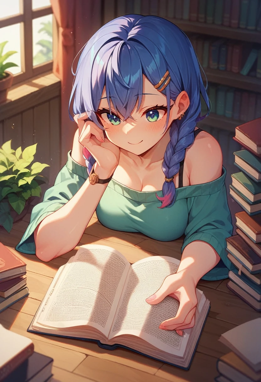 Woman  reading books 