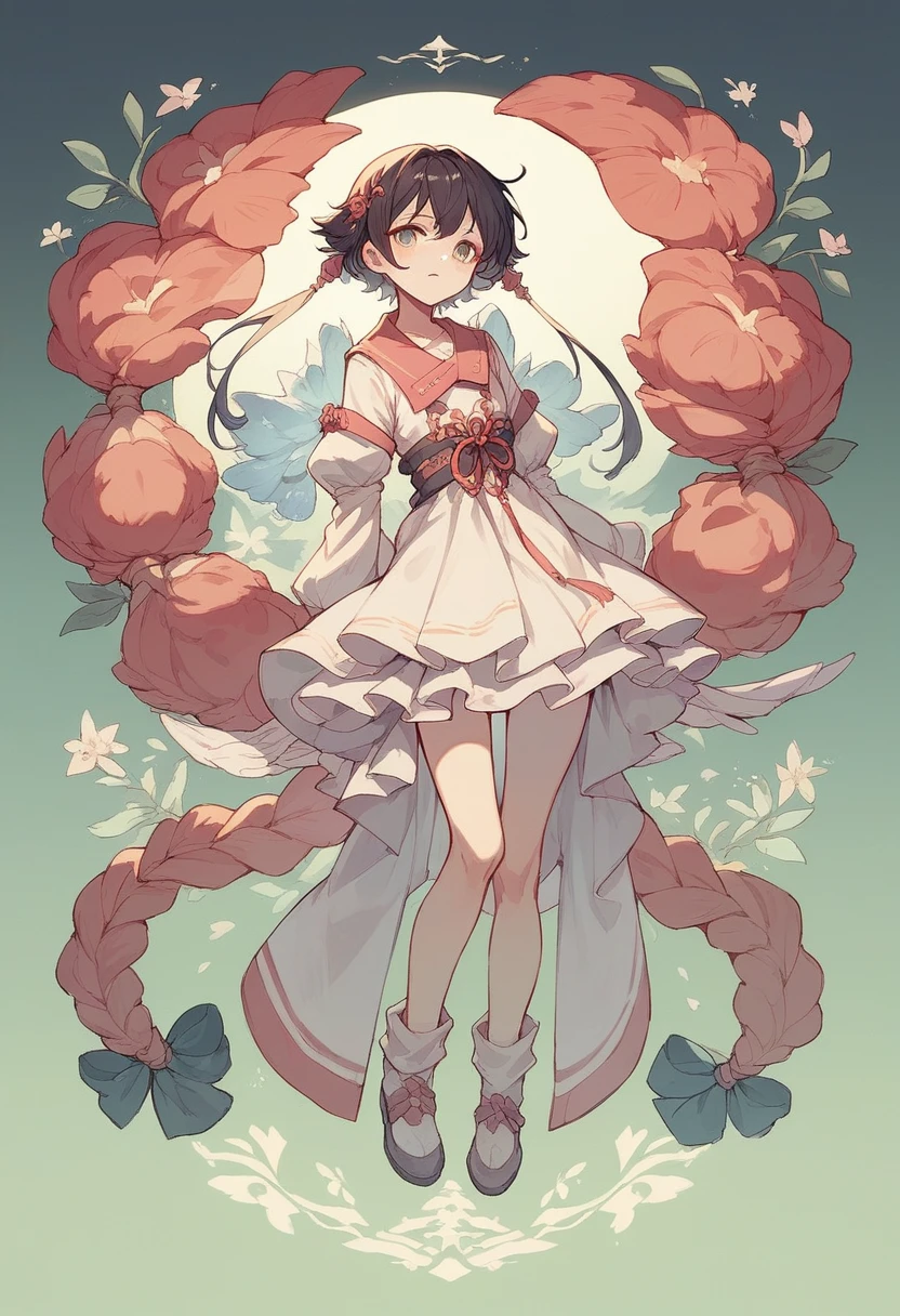 Make a small pale Japanese girl extremely thin and small, very very thin almost anorexic and fragile