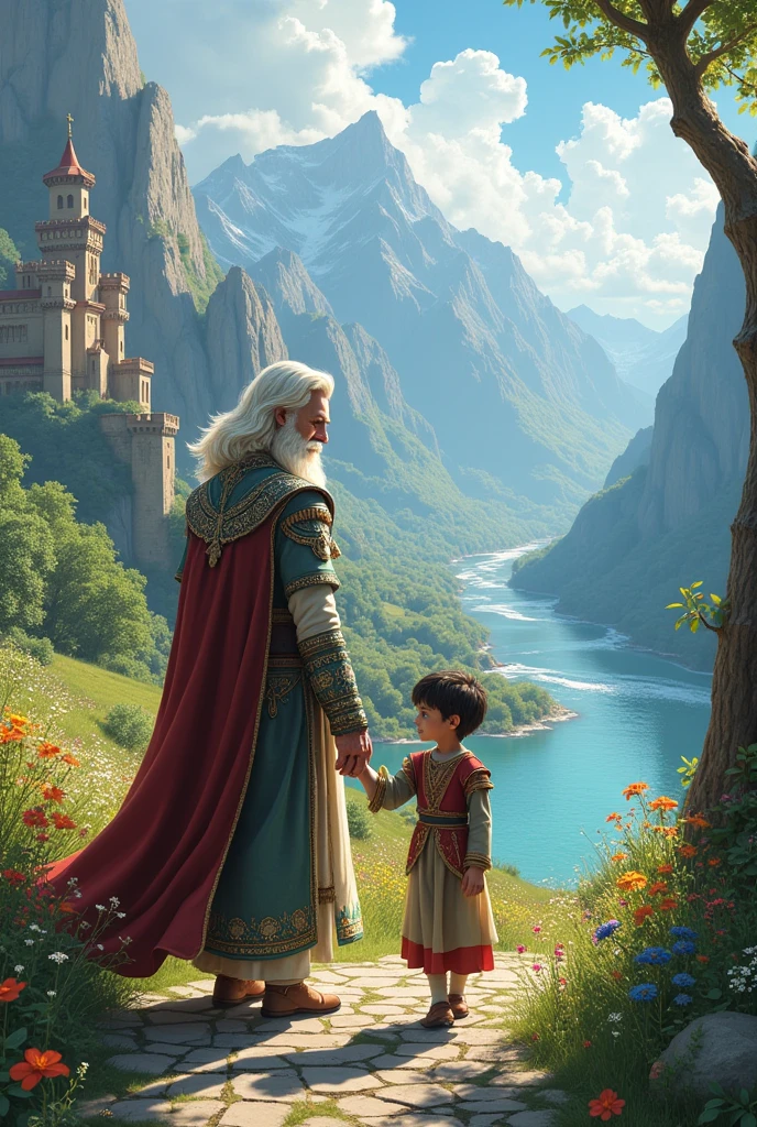 Once upon a time, in a kingdom nestled between tall mountains and vast rivers, there ruled a wise and benevolent king named Amara and his gentle, kind-hearted queen, Lila. The people of their kingdom adored them, for they ruled with fairness and compassion. But nothing was more precious to the king and queen than their only child, Prince Samir.
