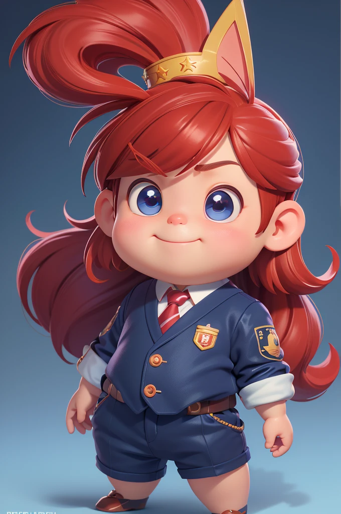 (The best quality at its best,4K,8k,High resolution,masterpiece:1.2),Super detailed,(Actual,Realistically,Realistically:1.37)Happy little fat man。juvenile。Red Hair。He is the president。suit。Blue tie。Highly detailed characters, Anime style 3D, Algorithm animation, Rosco style, Cute and complex digital art, Highly detailed charactersデザイン, Close-up of a person, Realistic anime 3D style, Children art station