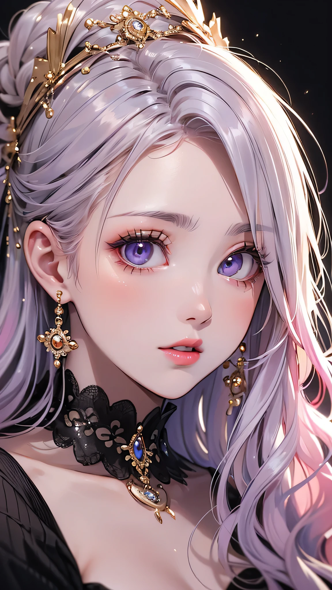 Beautiful woman paints her lips with lipstick. Beautiful woman face, The finer details, high quality, high quality. Vivid and True Colors  