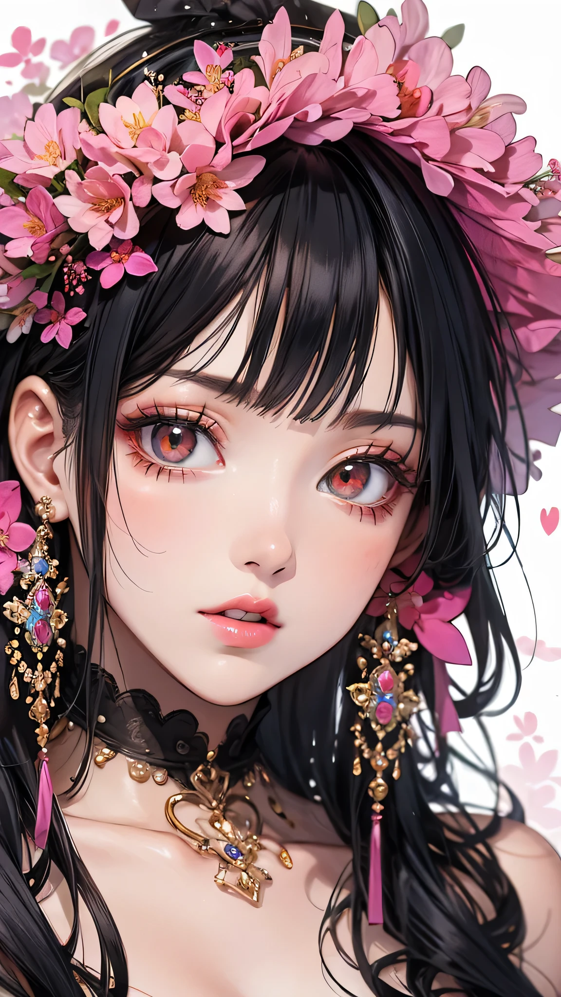 Beautiful woman paints her lips with lipstick. Beautiful woman face, The finer details, high quality, high quality. Vivid and True Colors