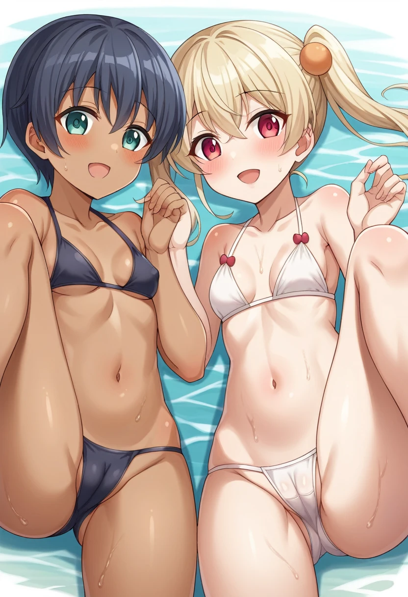 High resolution、Sharp focus、(Super detailed、Very detailed)、(Very detailedな CG ユニティ 8k 壁紙)、(((Bright colors)))、{Best illustrations}、
In Ioikla、Platinum Blonde Hair、Twin tails、hair ornaments、
Complex eyes、Beautiful fine details、Symmetrical eyes、Big eyes:1.5、Captivating eyes、(((Dark Skin、Dark Skin、Light沢のある肌:1.5、Light Skin:1.5、
Sunburned skin、Light沢のある肌、非常にLight沢のある肌、Light沢のある体、Plastic glitter skin、誇張されたLight沢のある肌、Illuminated Skin)))、
(Detailed body)、(Detailed face)、cute、、erotd、Camel Toe、easts、Revealing c、Show some skin、Black sheer high-leg one-piece swimsuit、smile、Open your mouth、Wet Skin、(Flying debris、Ultra-high resolution）、Wearing a rainbow aura、目に見えないLight、Amazing shine、Neon orange glow、another world color、Brightlors、Ghostly Effects、（（海でswim））、swim、look up、Cumulonimbus、Surrounded by wa、reflection、Breathtakingly beautiful clouds、Light、まばゆいLight、映画のようなLight。Coconut Tree、Marine blue sea、White sand beach、