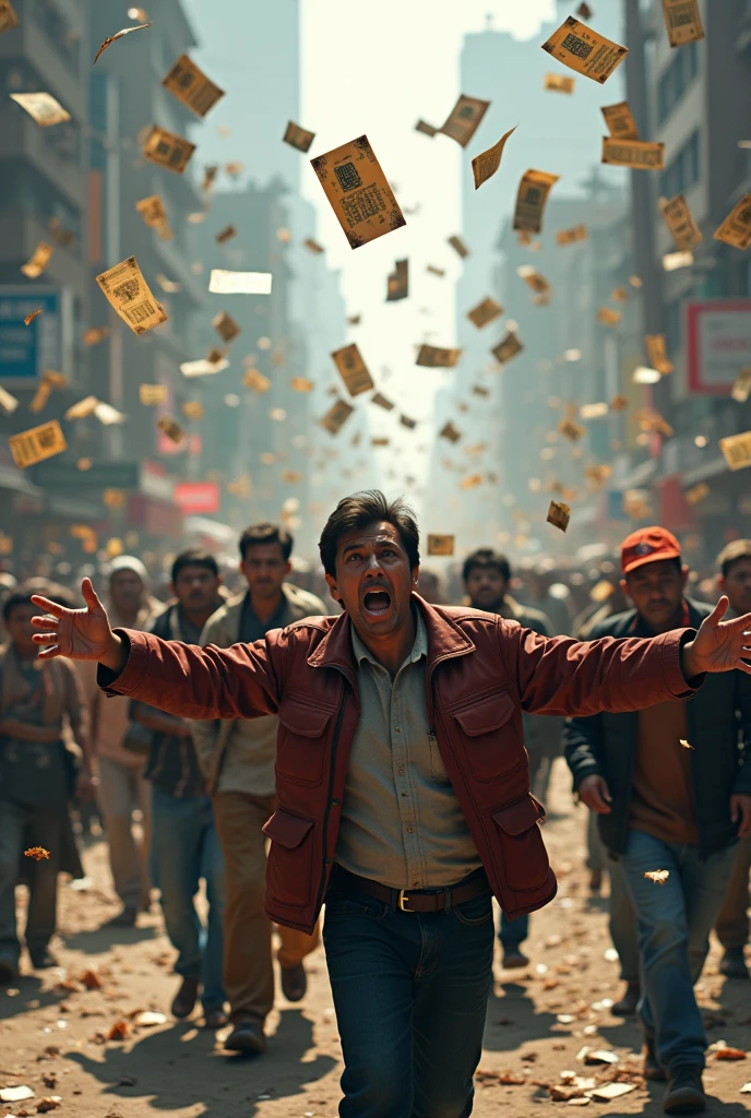 People and Investers are running away from share market in nepal, Bank, Finance, insurance share paper and money flying in air and people are worried and running away to get rid of it