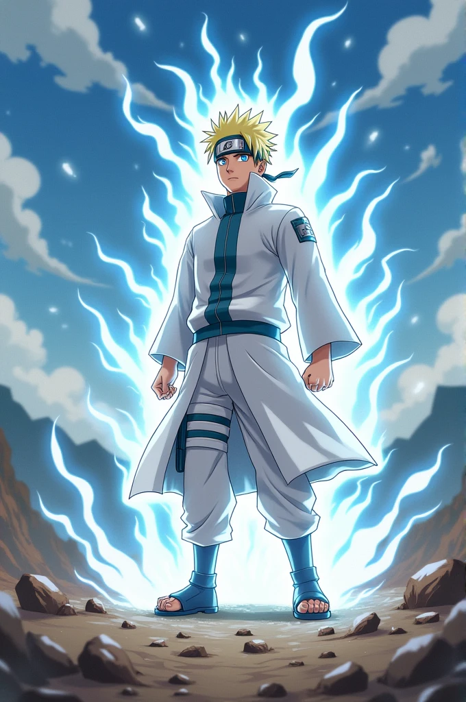 Create an image of Naruto in white form