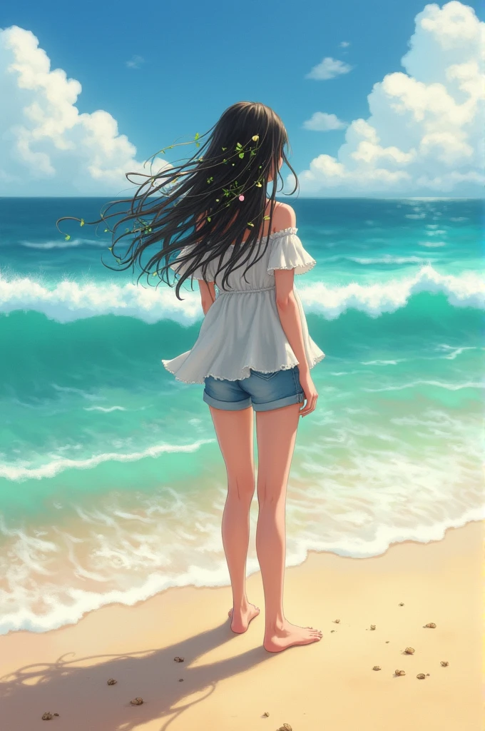 Seed on the beach of her feet 
