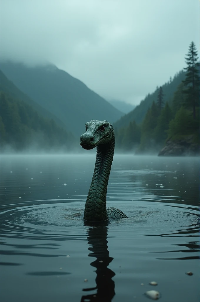 Make the loch ness monster in a quick appearance