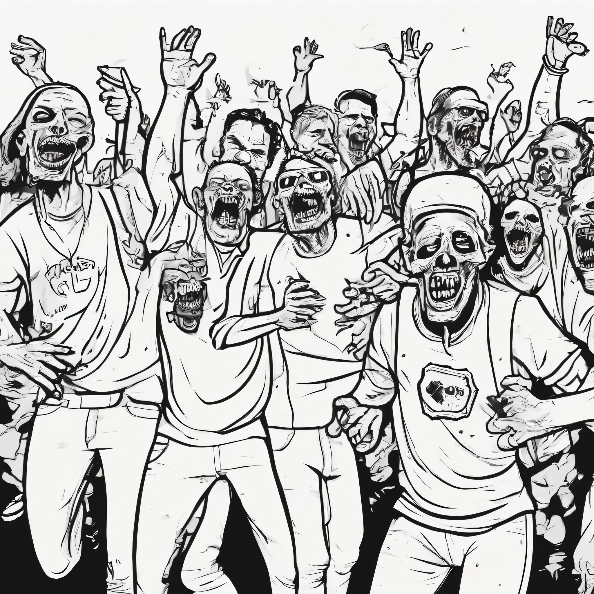 Feel good
Zombies laughing at a rave party