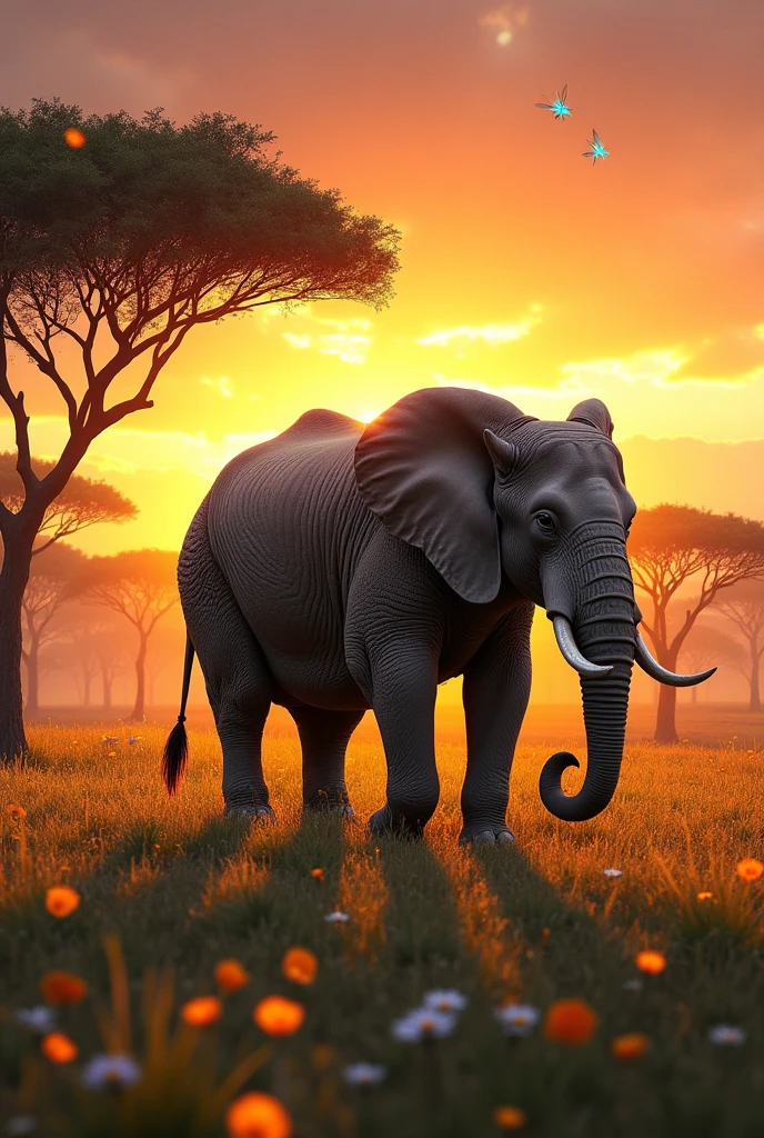 Elephant mixed with rhino