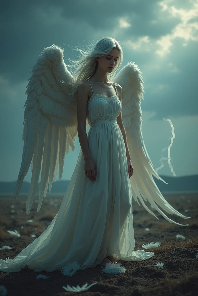 Sad angel woman
With broken wings