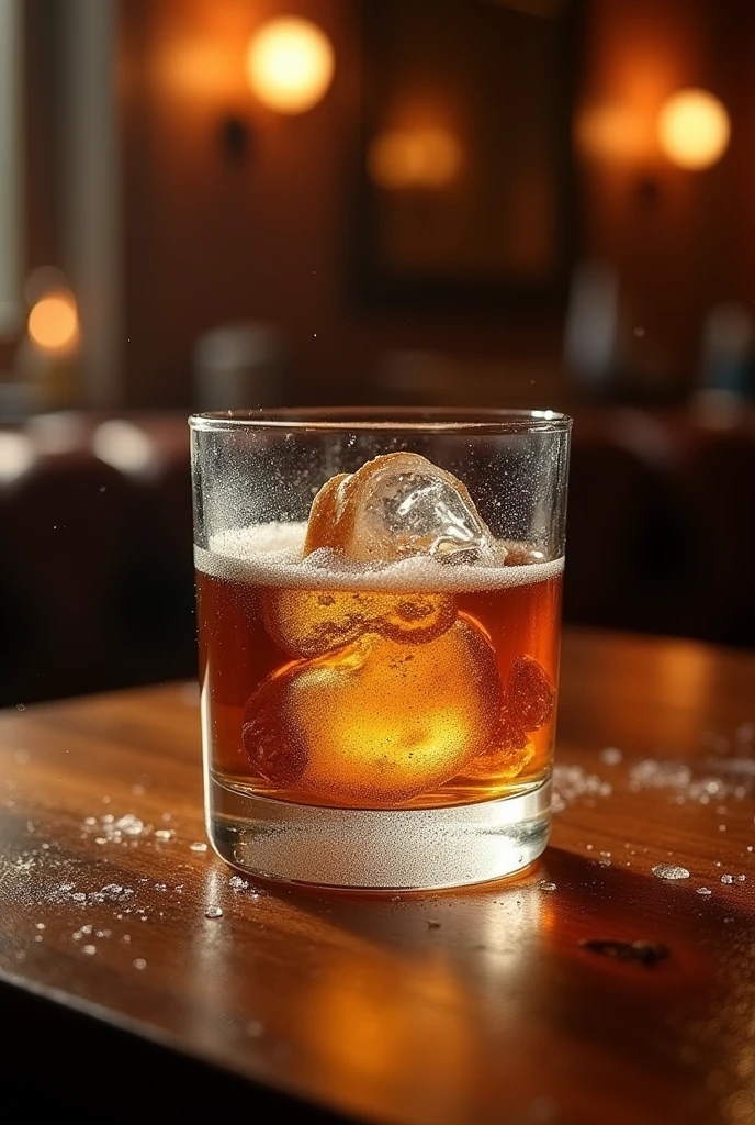 A glass of freezing wisky 