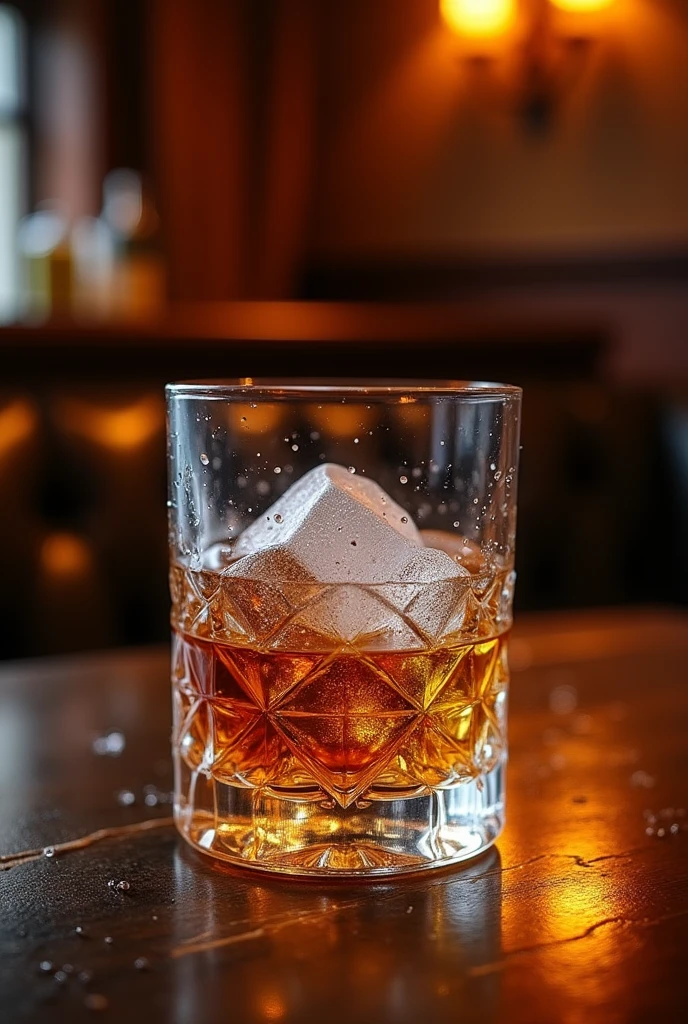 A glass of freezing wisky 