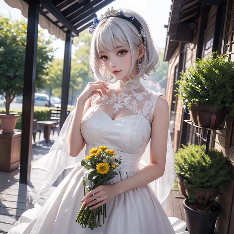 masterpiece, Best quality, official art, чрезвычайно подробные обои CG Unity 8k, very detailed, illustration,White hair,