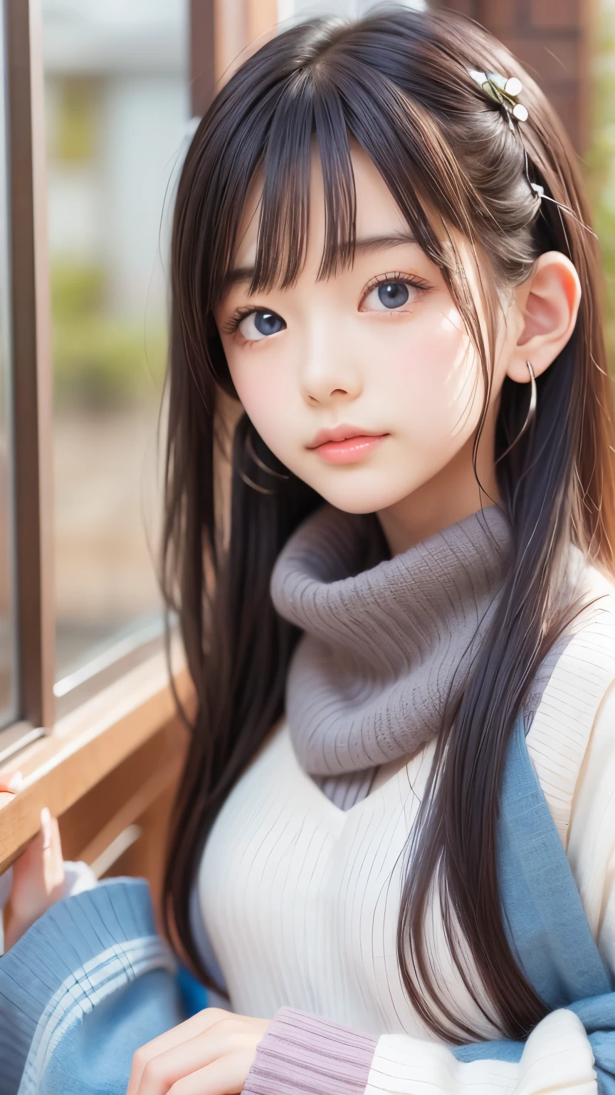 ((Detailed face, Cute Face)), (彼女は白い刺繍の入った長いスカートをyesている, Red blouse with lace, A white apron is tied around her waist, Blue socks, Brown leather shoes, She has a blue scarf wrapped around her head. yes, Her accessories include necklaces., Earrings, bracelet. 1 person)), Ultra-high resolution, (Realistic: 1.4), RAW Photos, Highest quality, (PhotoRealistic Stick), concentrated, Soft Light, (()), ((Shiny platinum blonde silky super long straight hair, beautiful shiny bangs, Big clear sky blue eyes, Very beautiful bright eye highlights )), (( (Young Face))), (surface), (Depth of written boundary), masterpiece, (Realistic), woman, bangs, ((1 person))