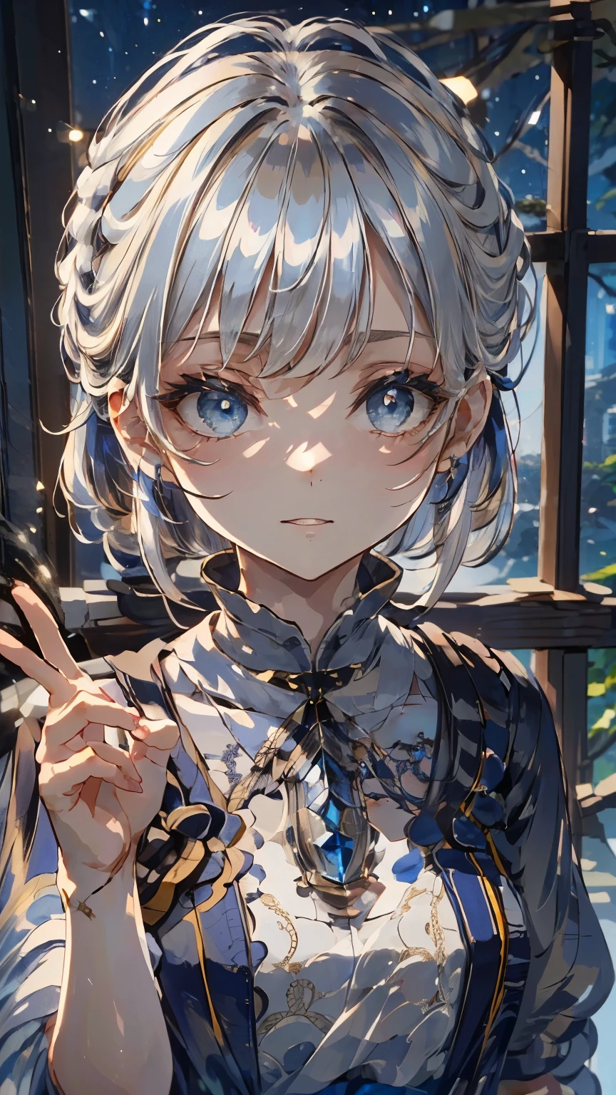((Detailed face, Cute Face)), (彼女は白い刺繍の入った長いスカートをyesている, Red blouse with lace, A white apron is tied around her waist, Blue socks, Brown leather shoes, She has a blue scarf wrapped around her head. yes, Her accessories include necklaces., Earrings, bracelet. 1 person)), Ultra-high resolution, (Realistic: 1.4), RAW Photos, Highest quality, (PhotoRealistic Stick), concentrated, Soft Light, ((15 years old)), ((Shiny platinum blonde silky super long straight hair, beautiful shiny bangs, Big clear sky blue eyes, Very beautiful bright eye highlights )), (( (Young Face))), (surface), (Depth of written boundary), masterpiece, (Realistic), woman, bangs, ((1 person))