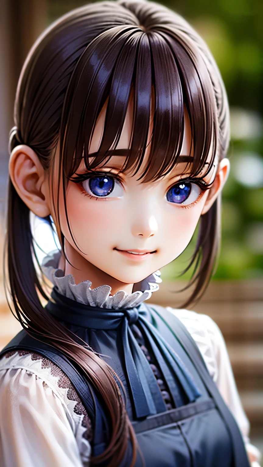 ((Detailed face, Cute Face)), (彼女は白い刺繍の入った長いスカートをyesている, Red blouse with lace, A white apron is tied around her waist, Blue socks, Brown leather shoes, She has a blue scarf wrapped around her head. yes, Her accessories include necklaces., Earrings, bracelet. 1 person)), Ultra-high resolution, (Realistic: 1.4), RAW Photos, Highest quality, (PhotoRealistic Stick), concentrated, Soft Light, (()), ((Shiny platinum blonde silky super long straight hair, beautiful shiny bangs, Big clear sky blue eyes, Very beautiful bright eye highlights )), (( (Young Face))), (surface), (Depth of written boundary), masterpiece, (Realistic), woman, bangs, ((1 person))