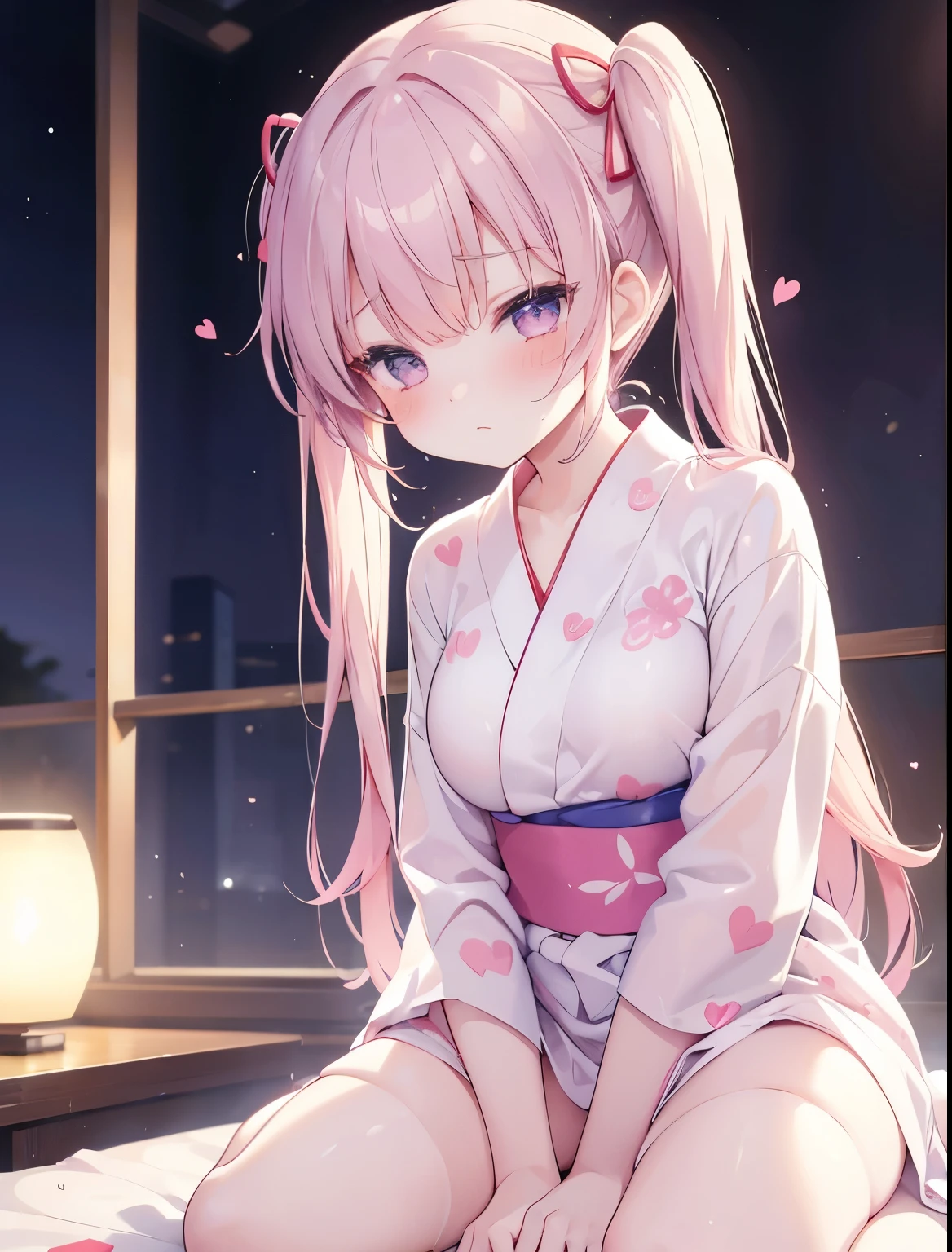 high school girl Creampie Twin tails yukata sex Being raped Climax semen naked Feels good heart Embarrassing blush Leaning forward Brat