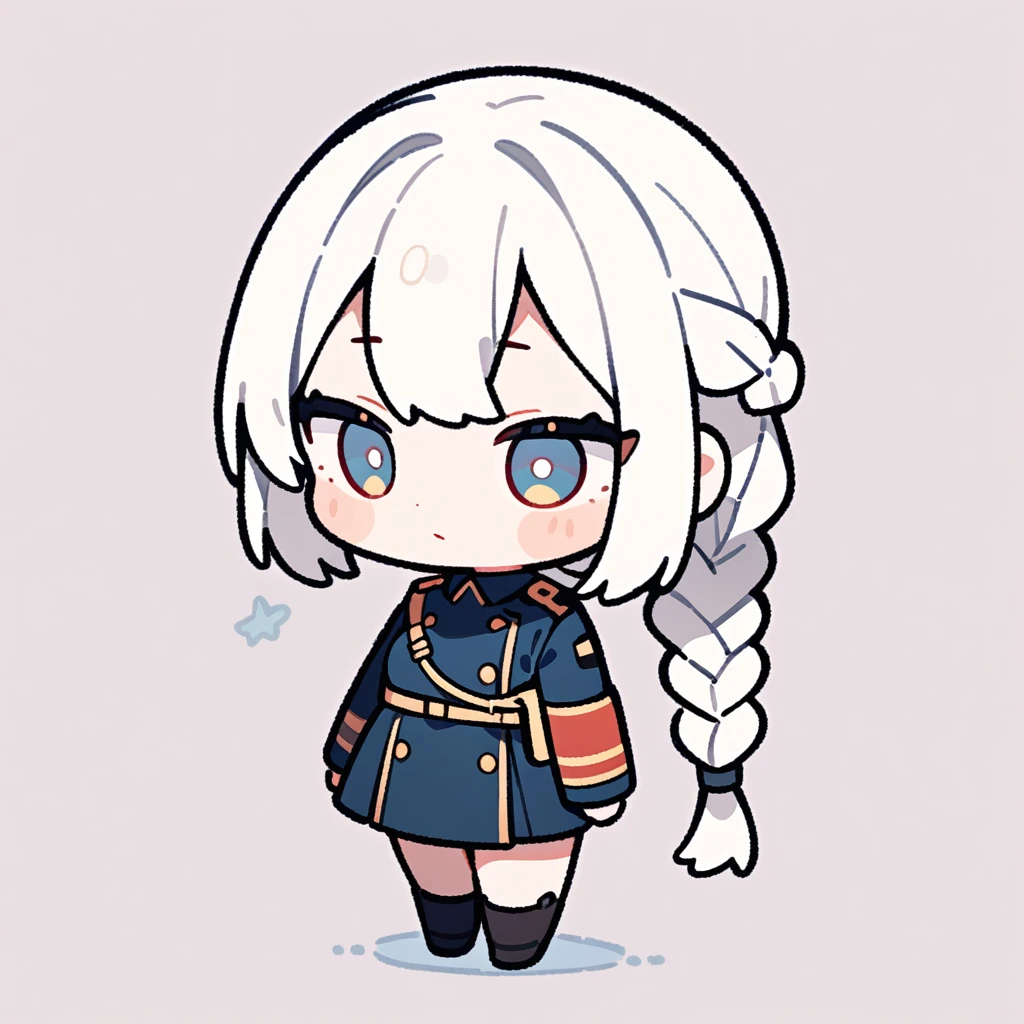 chibi,cute,masterpiece, Highest quality, 8k, Plain background,uniform,2 strands of braid