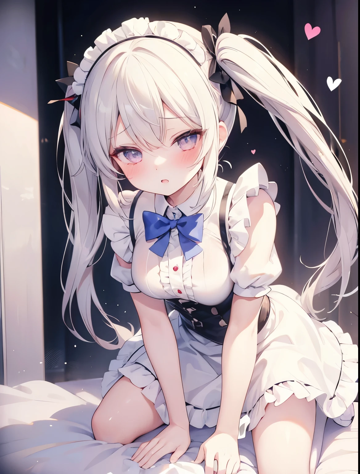 high school girl Creampie Twin tails maid sex Being raped Climax semen naked Feels good heart Embarrassing blush Leaning forward Brat