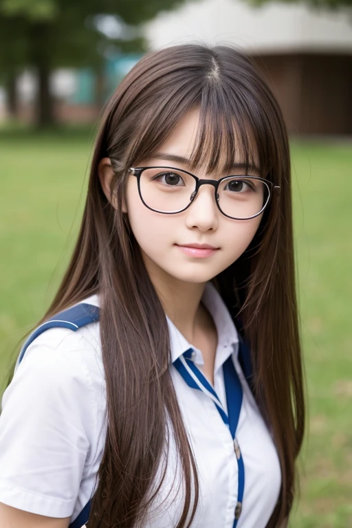 Country girl high school student with glasses