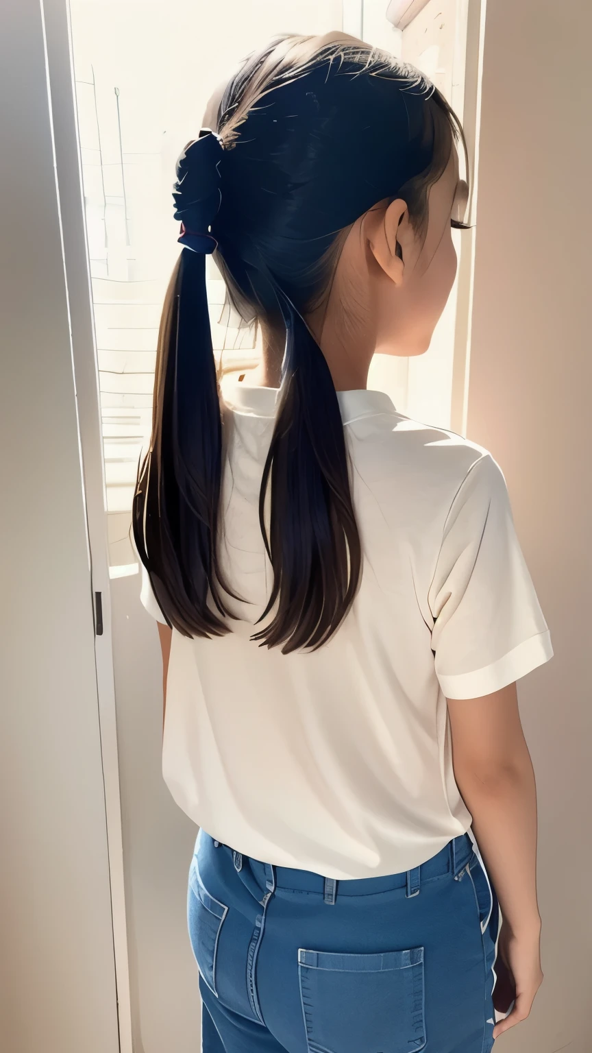 Back view、9 years old