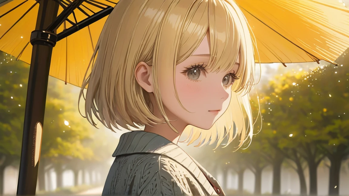 (Bob Cut Hair, Platinum Blonde Hair, profile:1.2),(Wear a cardigan over a collared shirt:1.2),1 person,Japanese,21 years old,(Small breasts:1.3),(Highest quality,masterpiece:1.3,超A high resolution,),(Ultra-detailed,Caustics),(Photorealistic:1.4,RAW shooting,)Ultra-Realistic Capture,Very detailed,High resolution 16K human skin close-up。 Natural skin texture、,Pores、、It needs to be detailed enough to be easily identifiable。 Skin should be even-toned and healthy looking。 Use natural light and colour, Sad expression, Looking at the camera, Perfect dynamic composition, Outdoor